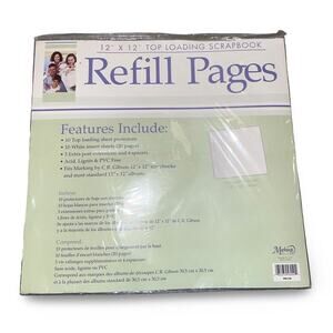 Markings by CR Gibson 12x12 Top Loading Scrapbook Refill Pages 10 Pack MK12R NEW